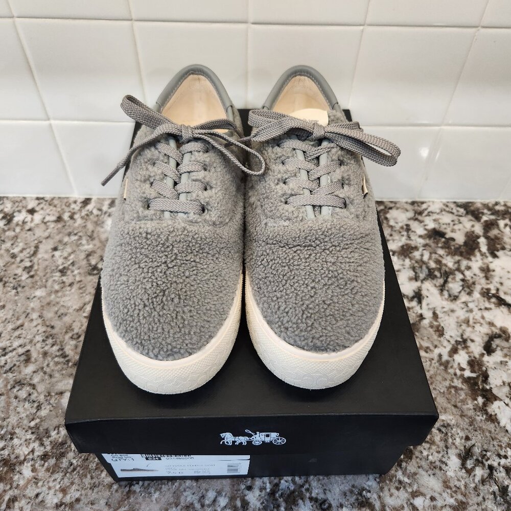 Coach Citysole Fleece Skate Shoe Sneaker C5928 Gray Grey 7.5B